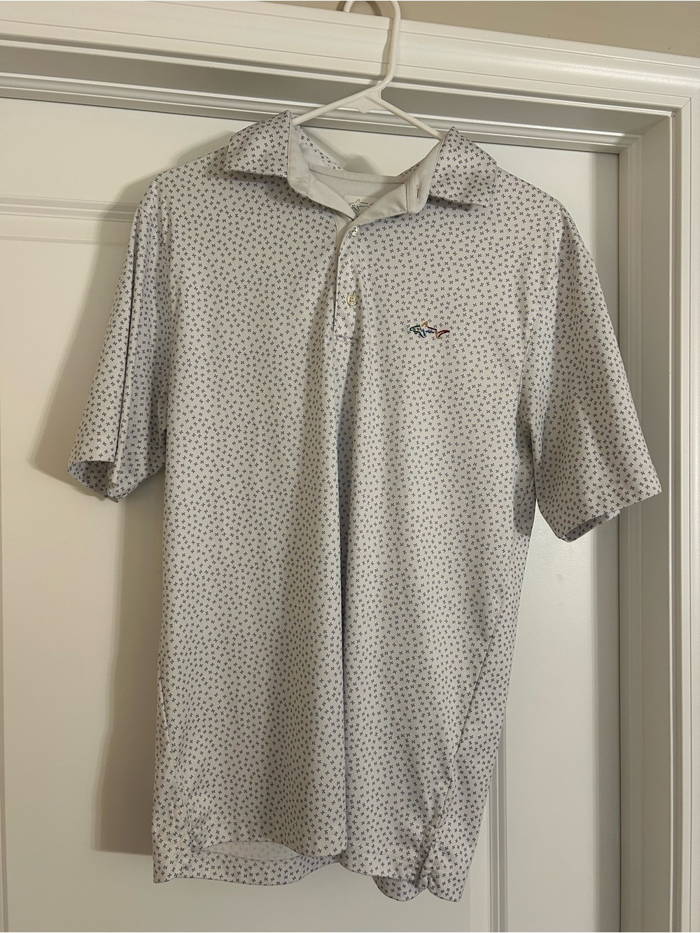 Greg Norman Collection White Pattern Polo